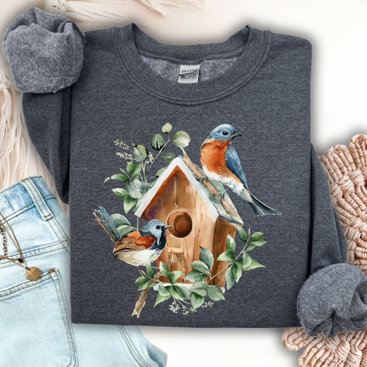 Blue Bird Art Sweatshirt