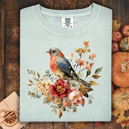 Blue Bird with Roses T-Shirt