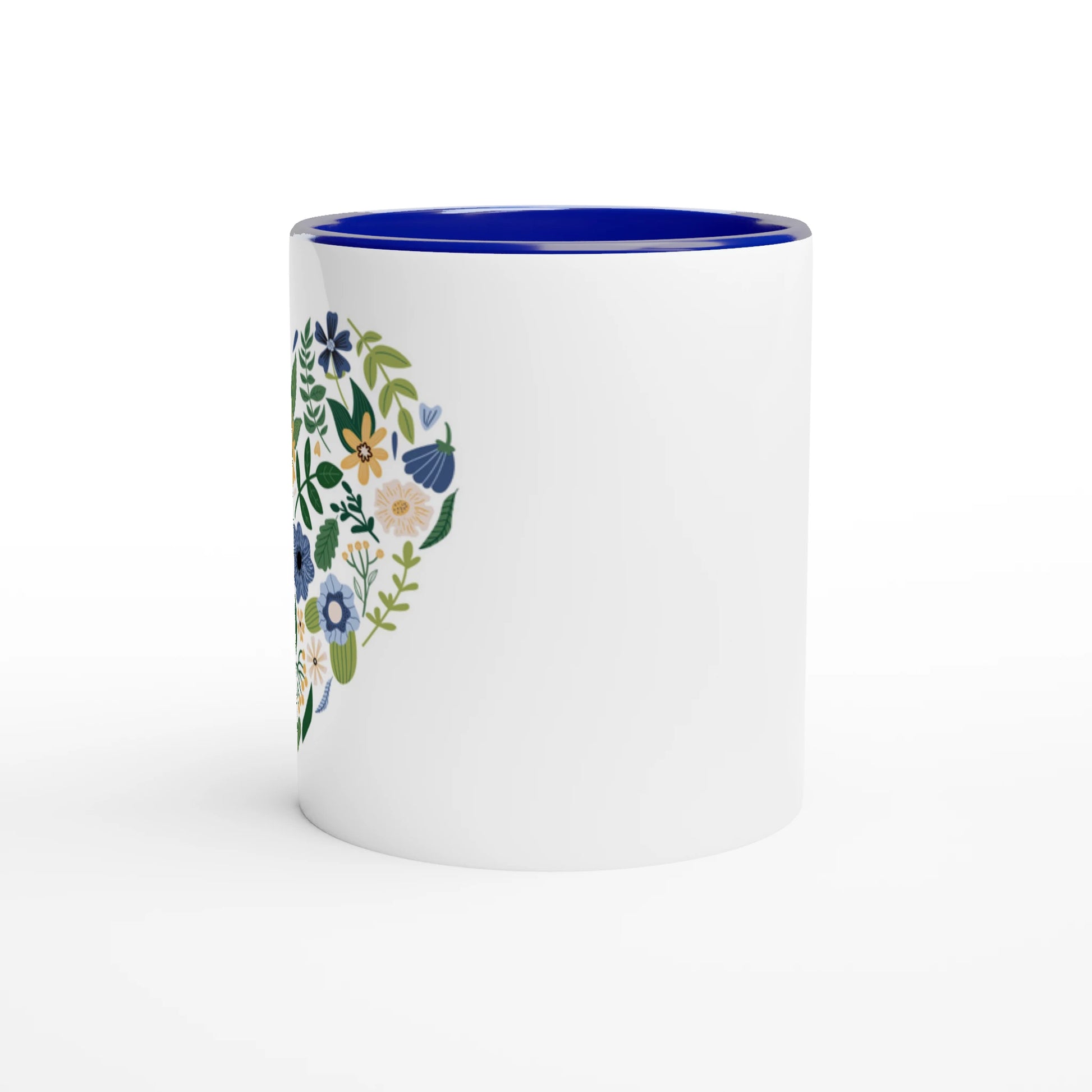 Blue Floral Heart Mug