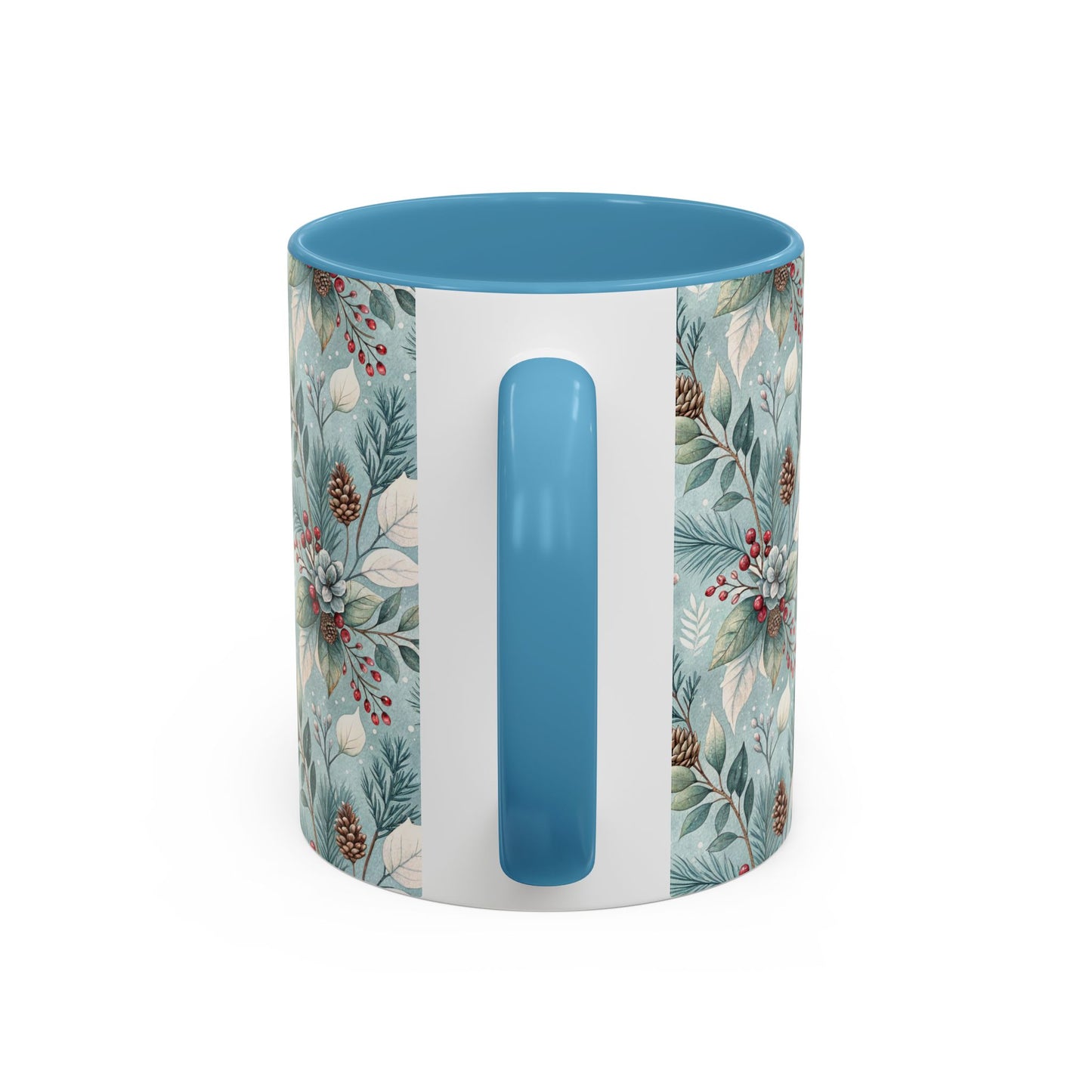 Blue Winter Foliage with Berries & Pinecones 11 & 15 oz. Mug