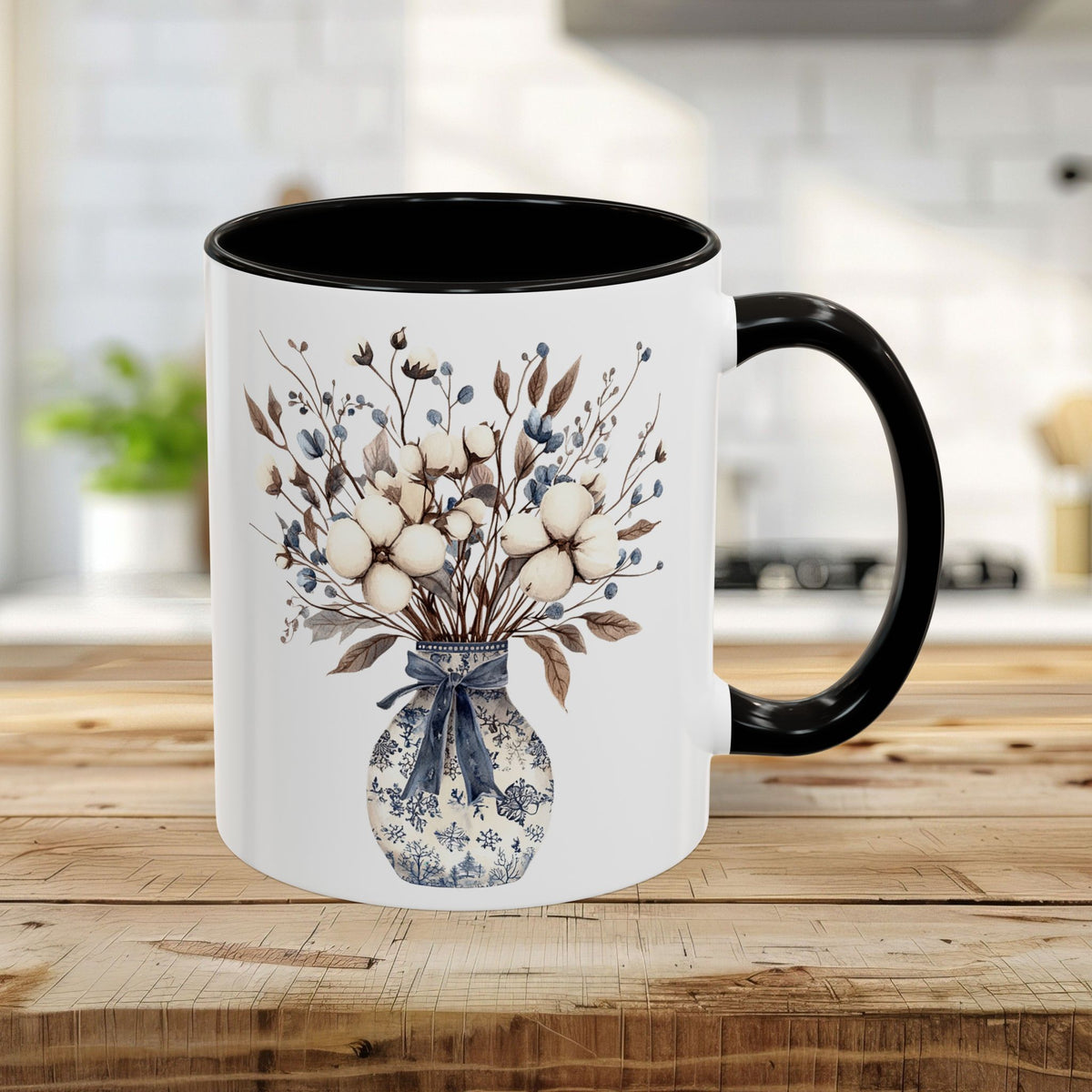 Blue and White Winter Bouquet Mug (11/15oz)
