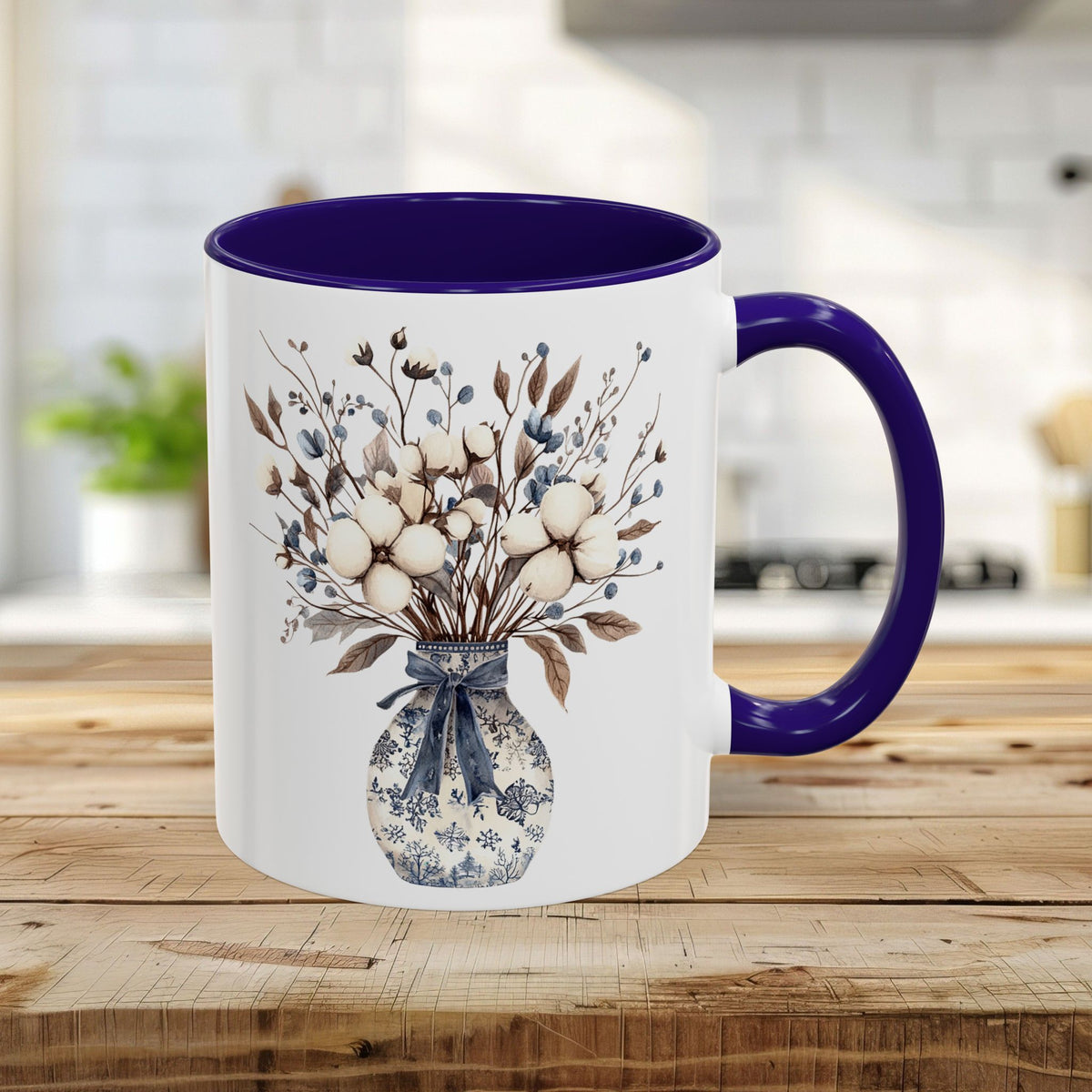 Blue and White Winter Bouquet Mug (11/15oz)