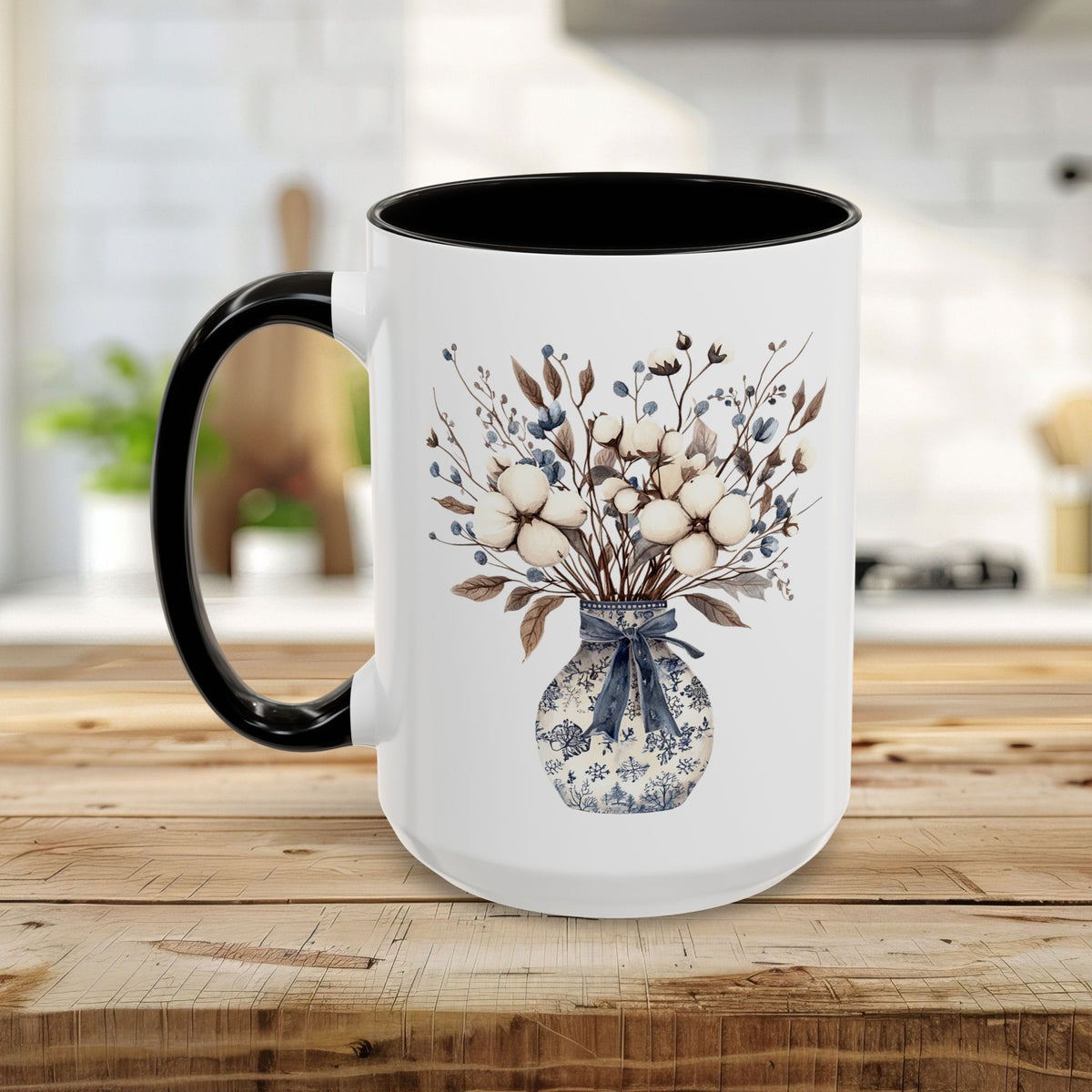 Blue and White Winter Bouquet Mug (11/15oz)