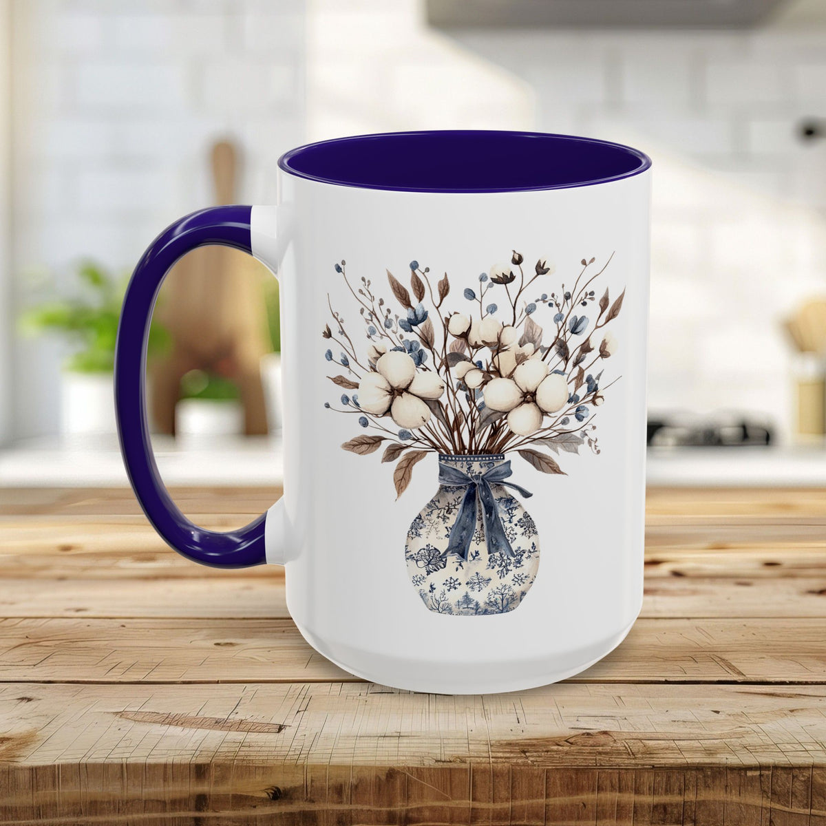Blue and White Winter Bouquet Mug (11/15oz)