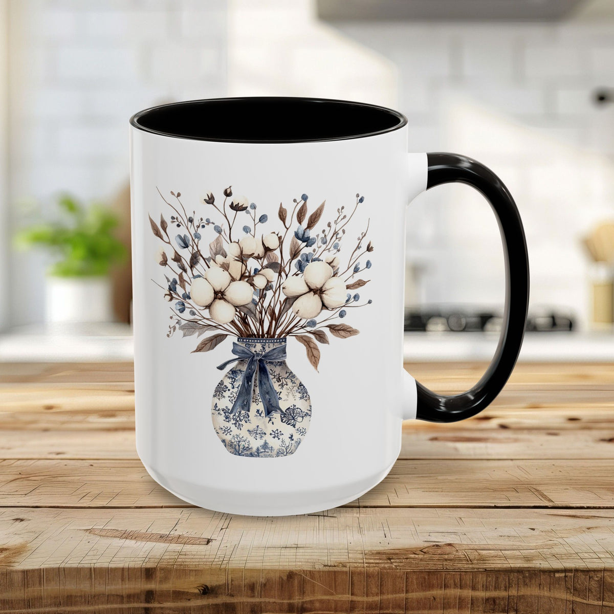 Blue and White Winter Bouquet Mug (11/15oz)