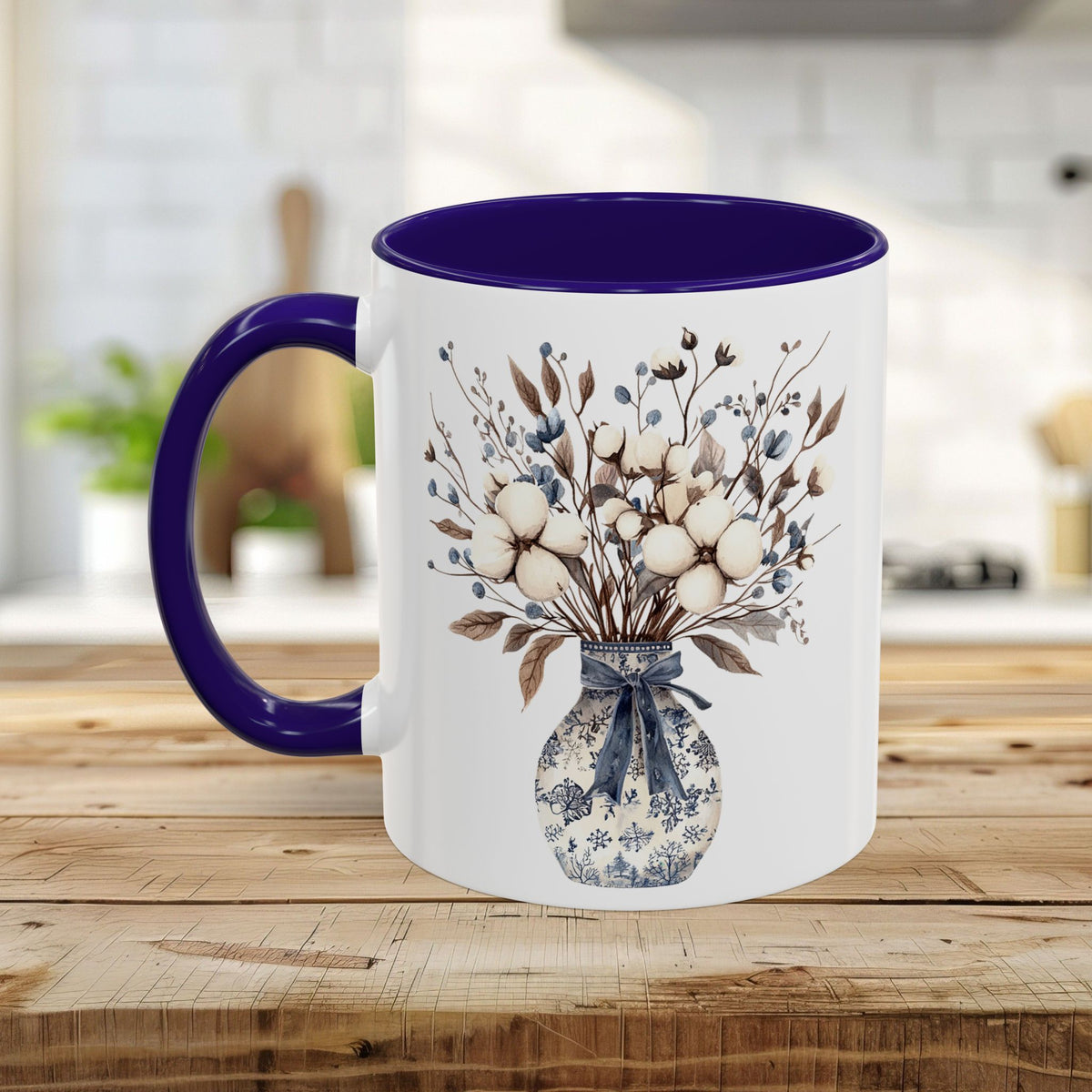 Blue and White Winter Bouquet Mug (11/15oz)