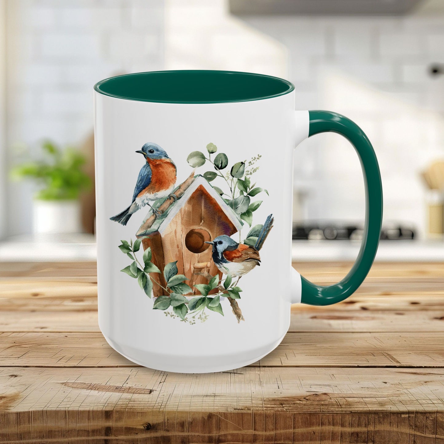 Bluebird Birdhouse Ceramic 11 & 15 oz. Mug