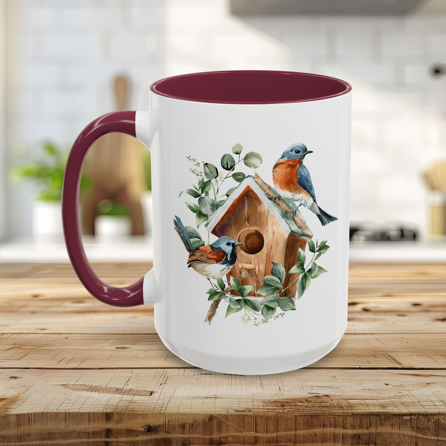 Bluebird Birdhouse Ceramic 11 & 15 oz. Mug