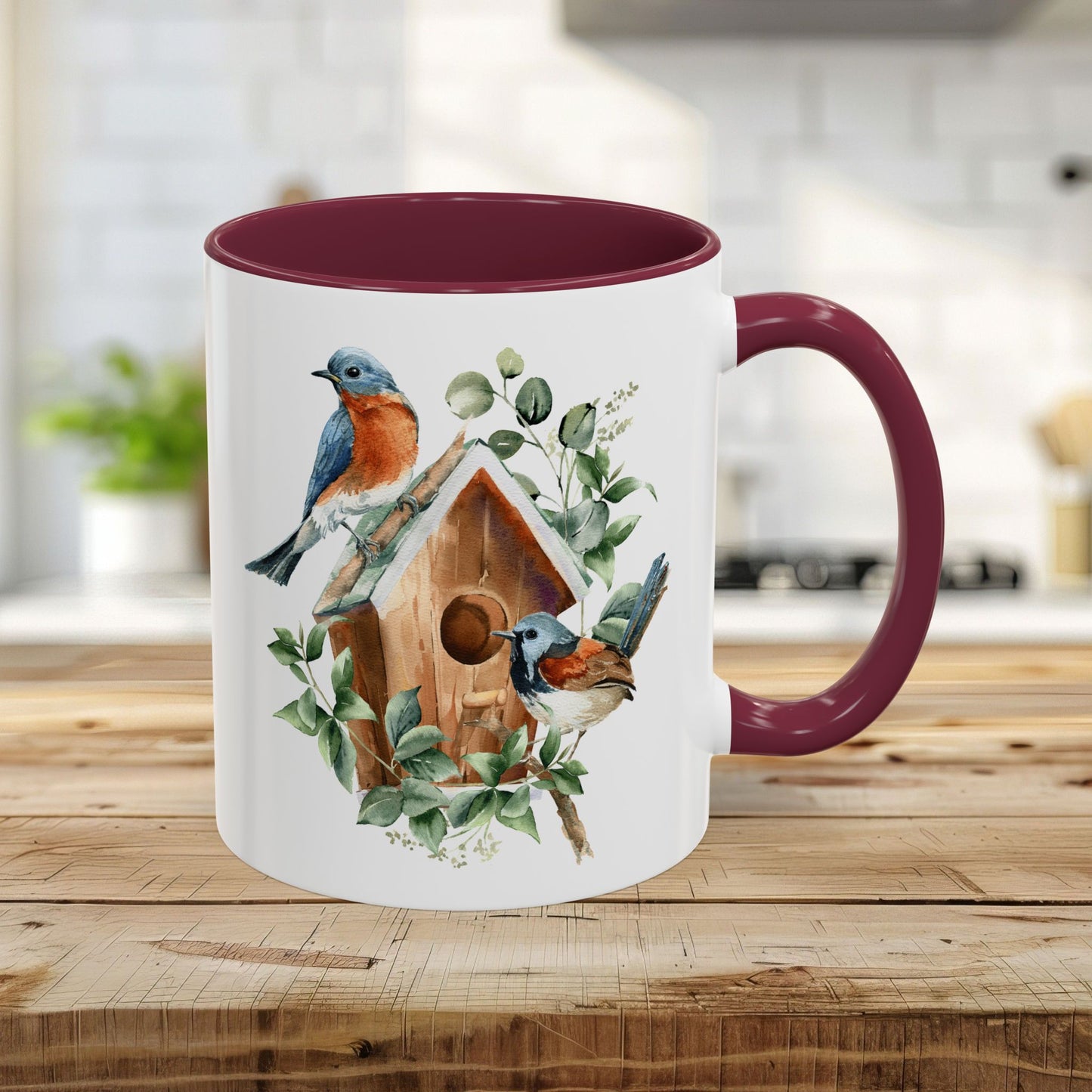 Bluebird Birdhouse Ceramic 11 & 15 oz. Mug