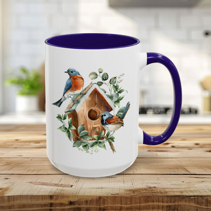Bluebird Birdhouse Ceramic 11 & 15 oz. Mug