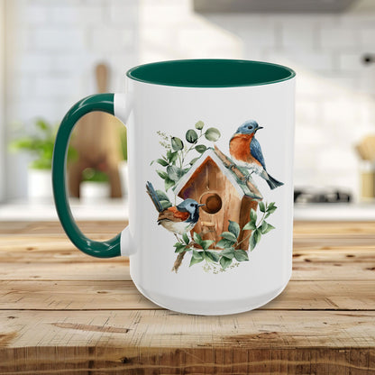 Bluebird Birdhouse Ceramic 11 & 15 oz. Mug