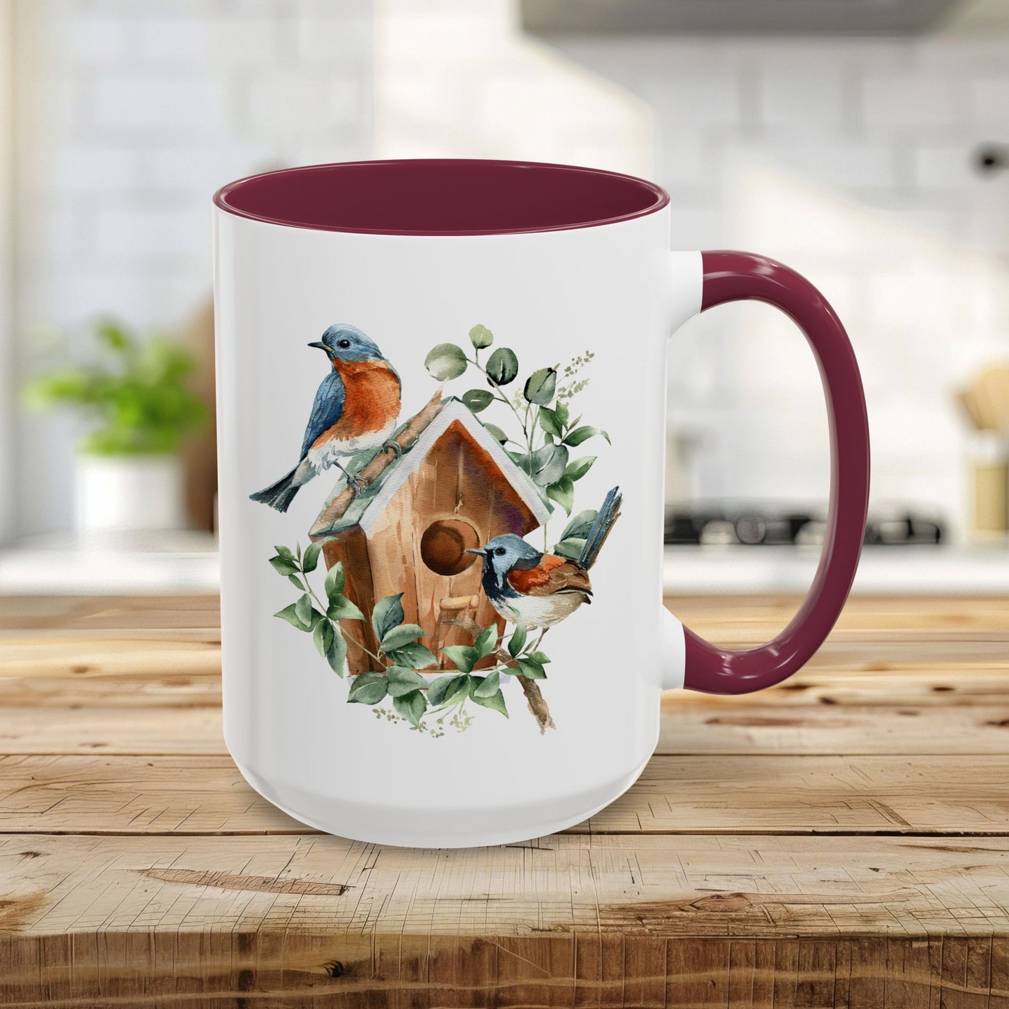 Bluebird Birdhouse Ceramic 11 & 15 oz. Mug