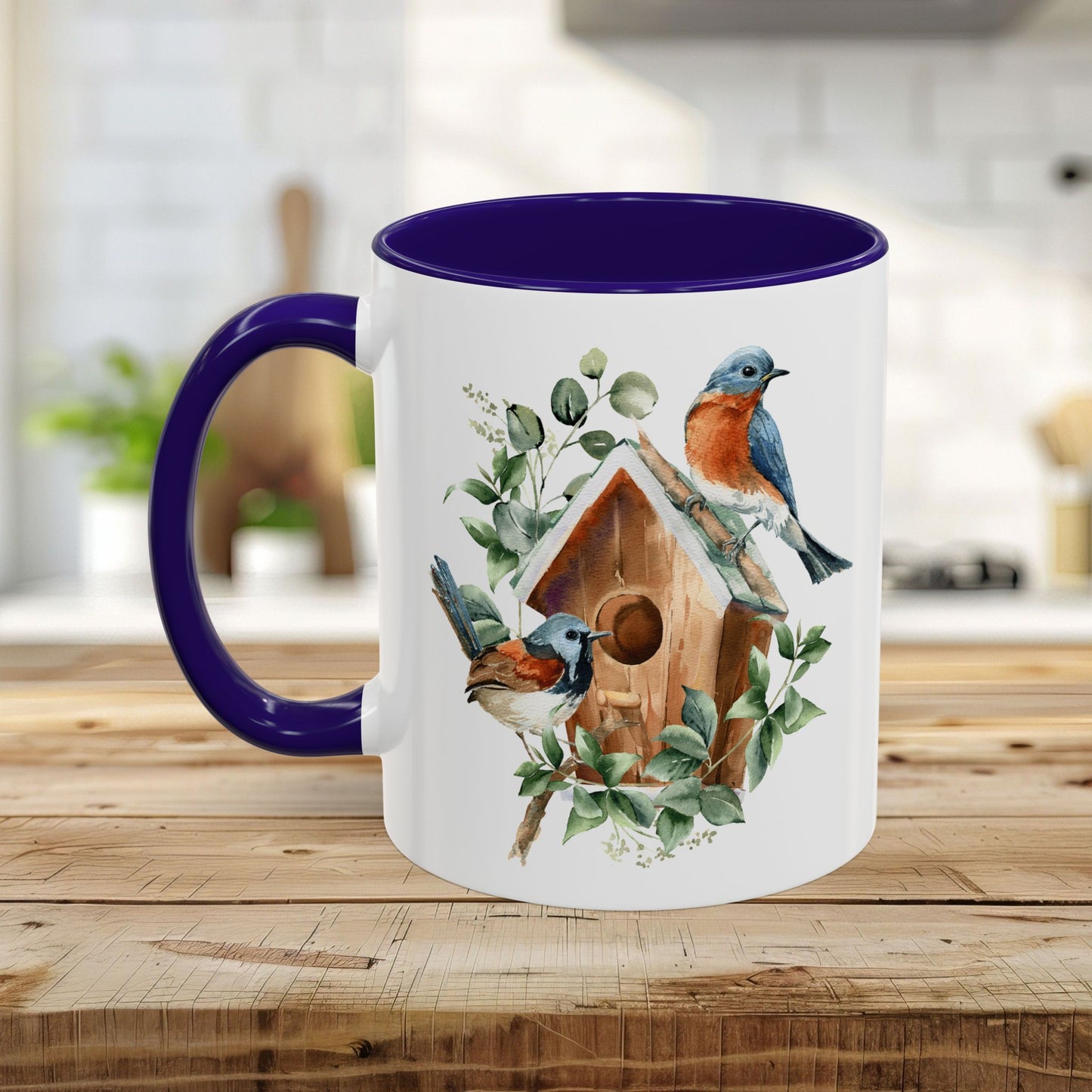 Bluebird Birdhouse Ceramic 11 & 15 oz. Mug