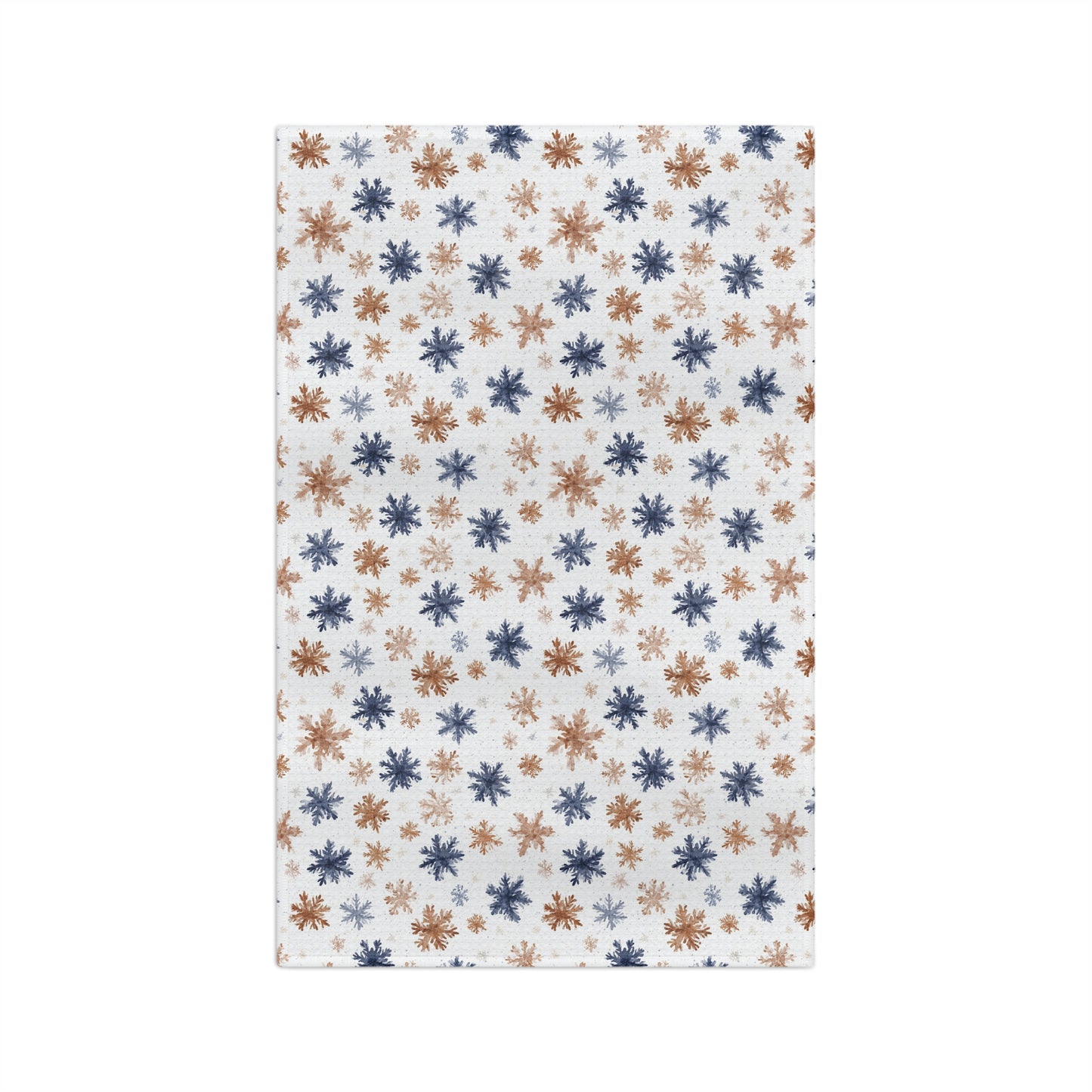 Boho Blue Taupe Snowflake Microfiber Tea Towel