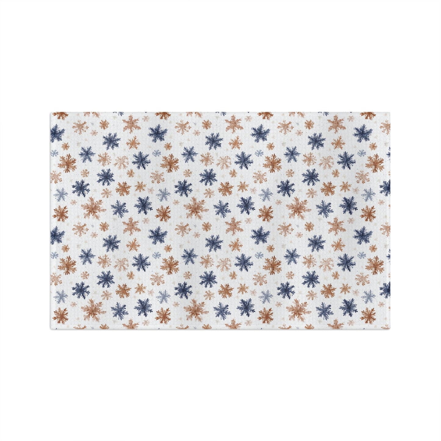 Boho Blue Taupe Snowflake Microfiber Tea Towel