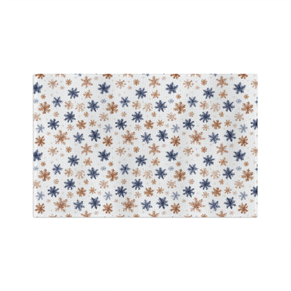 Boho Blue Taupe Snowflake Microfiber Tea Towel