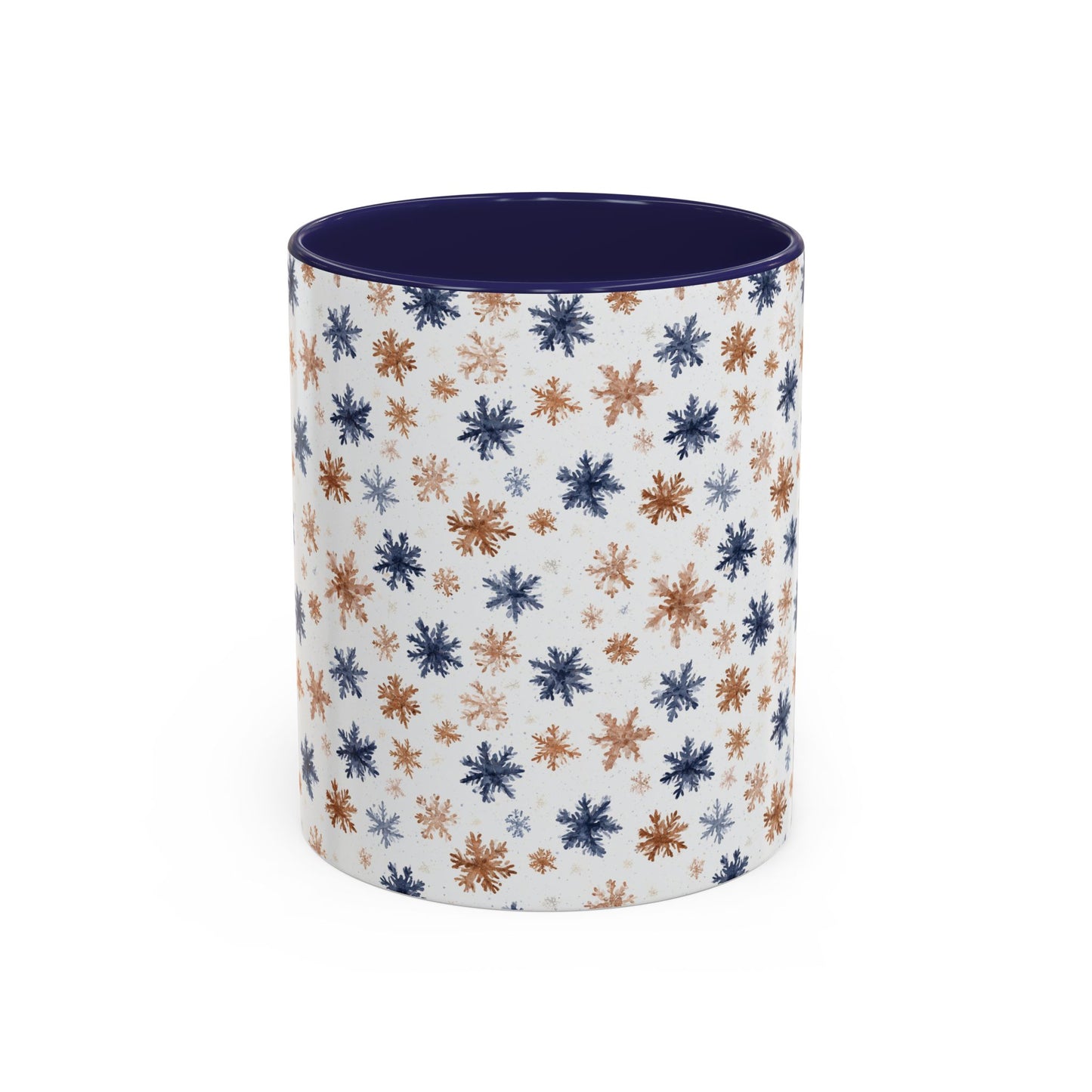 Boho Blue & Taupe Snowflakes 11 & 15 oz. Mug