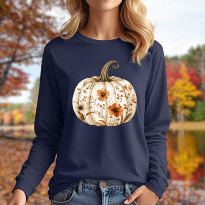 Boho Floral Pumpkin Long Sleeve Tee