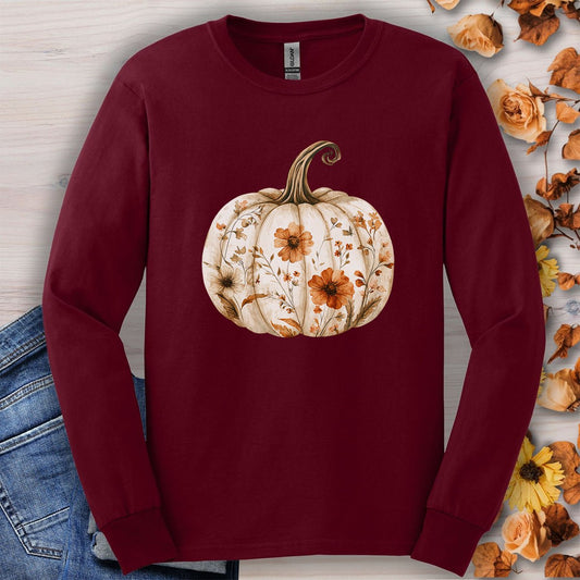 Boho Floral Pumpkin Long Sleeve Tee