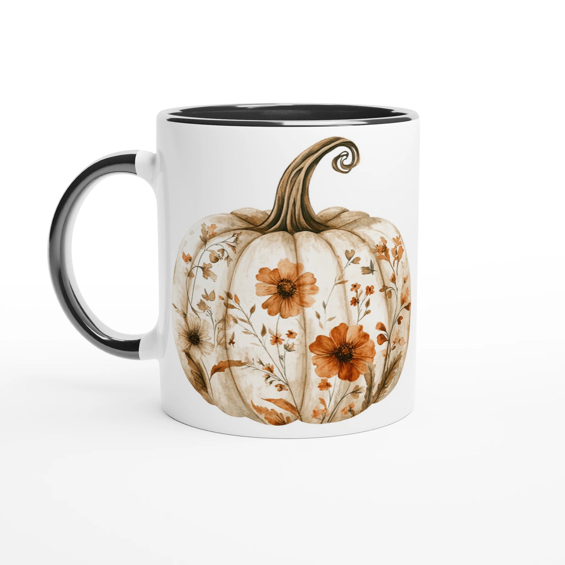 Boho Floral Pumpkin Mug