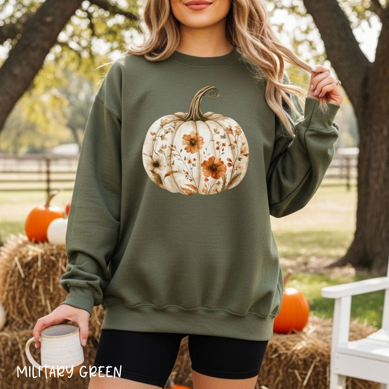 Boho Floral Pumpkin Sweatshirt