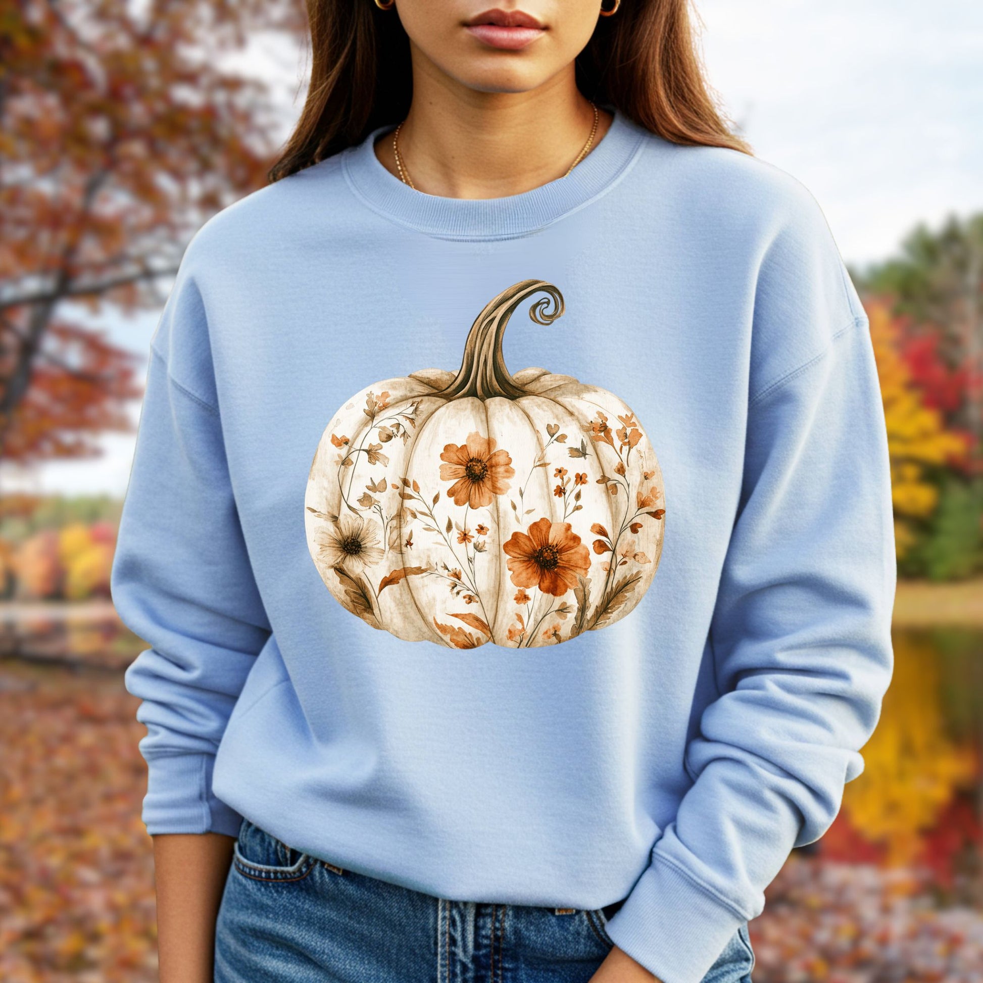 Boho Floral Pumpkin Sweatshirt