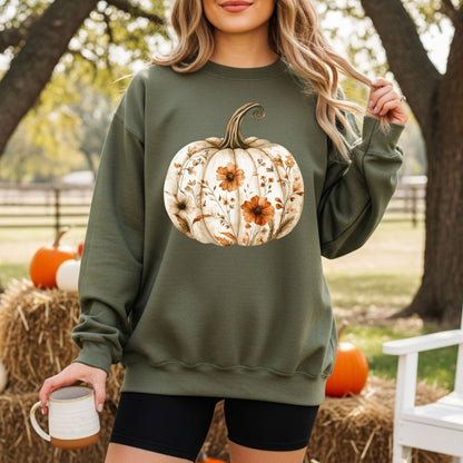 Boho Floral Pumpkin Sweatshirt