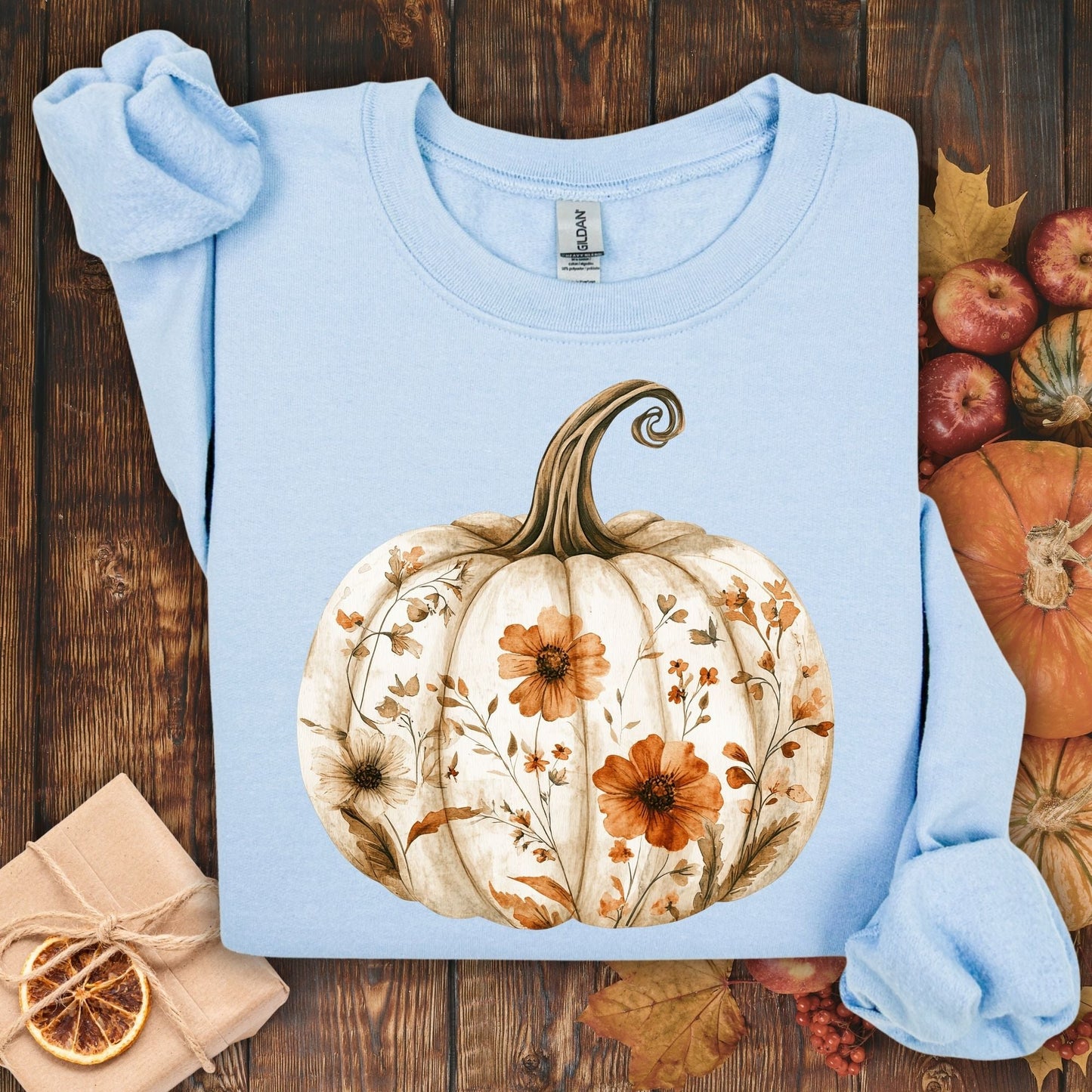 Boho Floral Pumpkin Sweatshirt