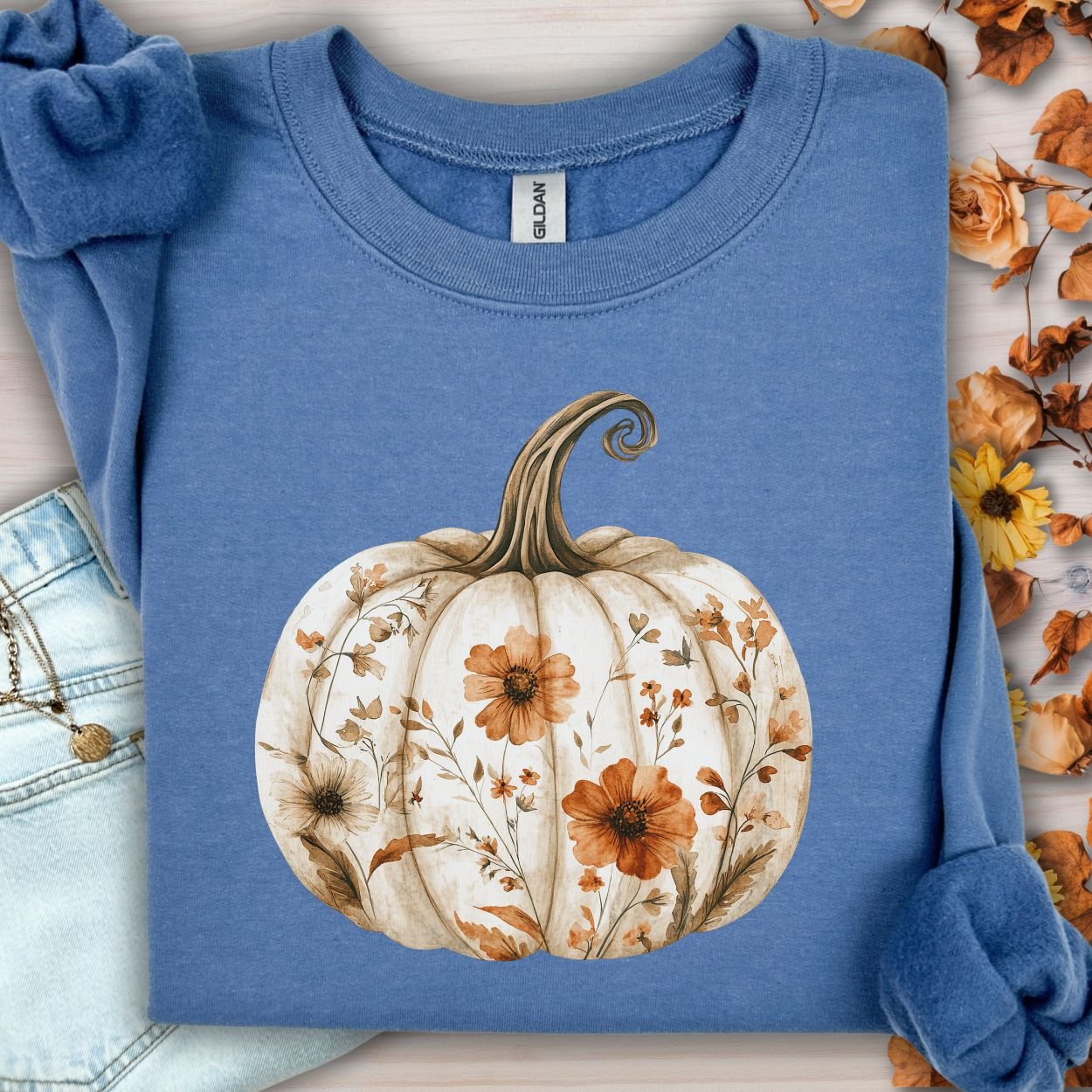 Boho Floral Pumpkin Sweatshirt