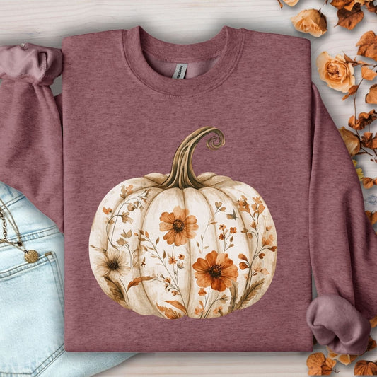 Boho Floral Pumpkin Sweatshirt