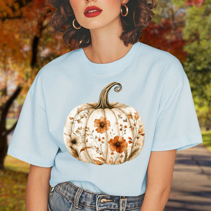 Boho Floral Pumpkin T-Shirt