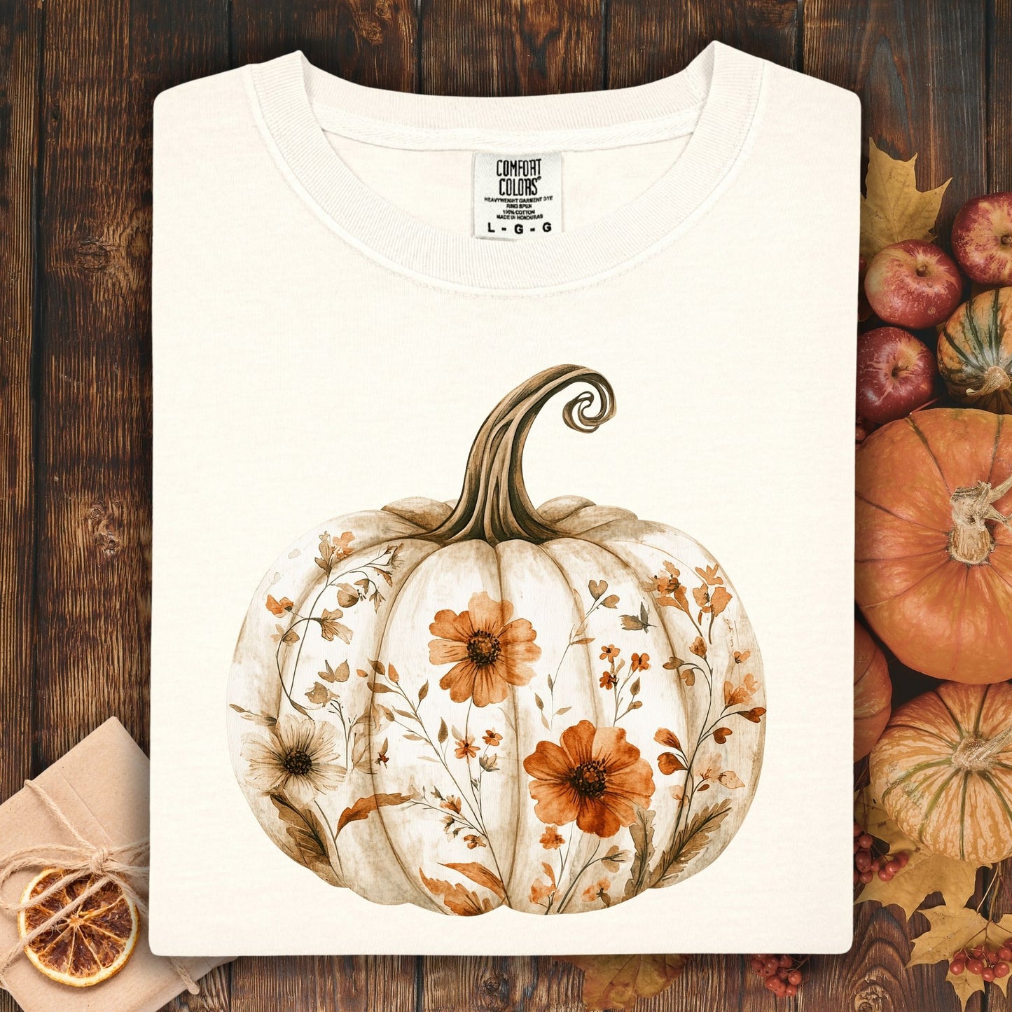 Boho Floral Pumpkin T-Shirt