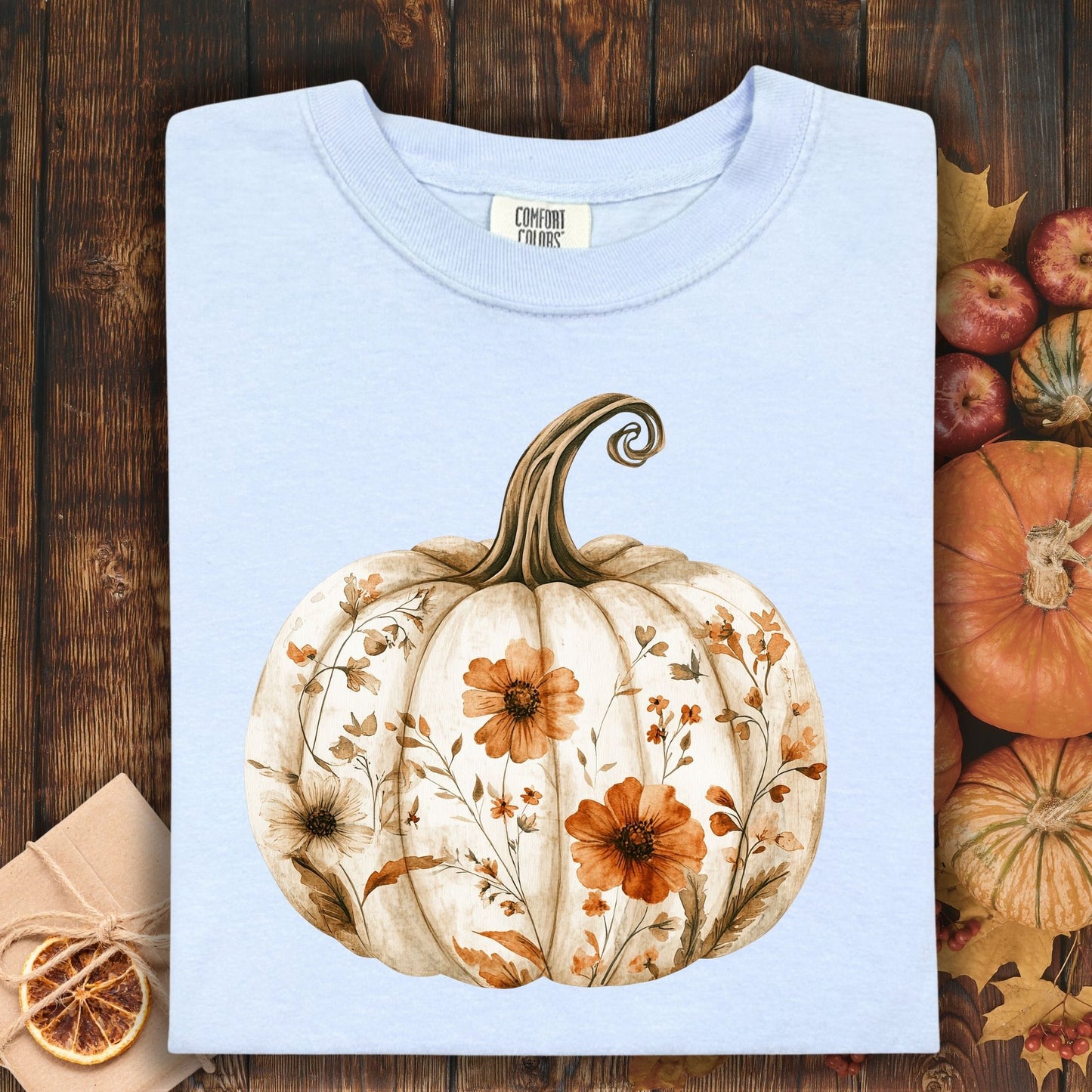 Boho Floral Pumpkin T-Shirt