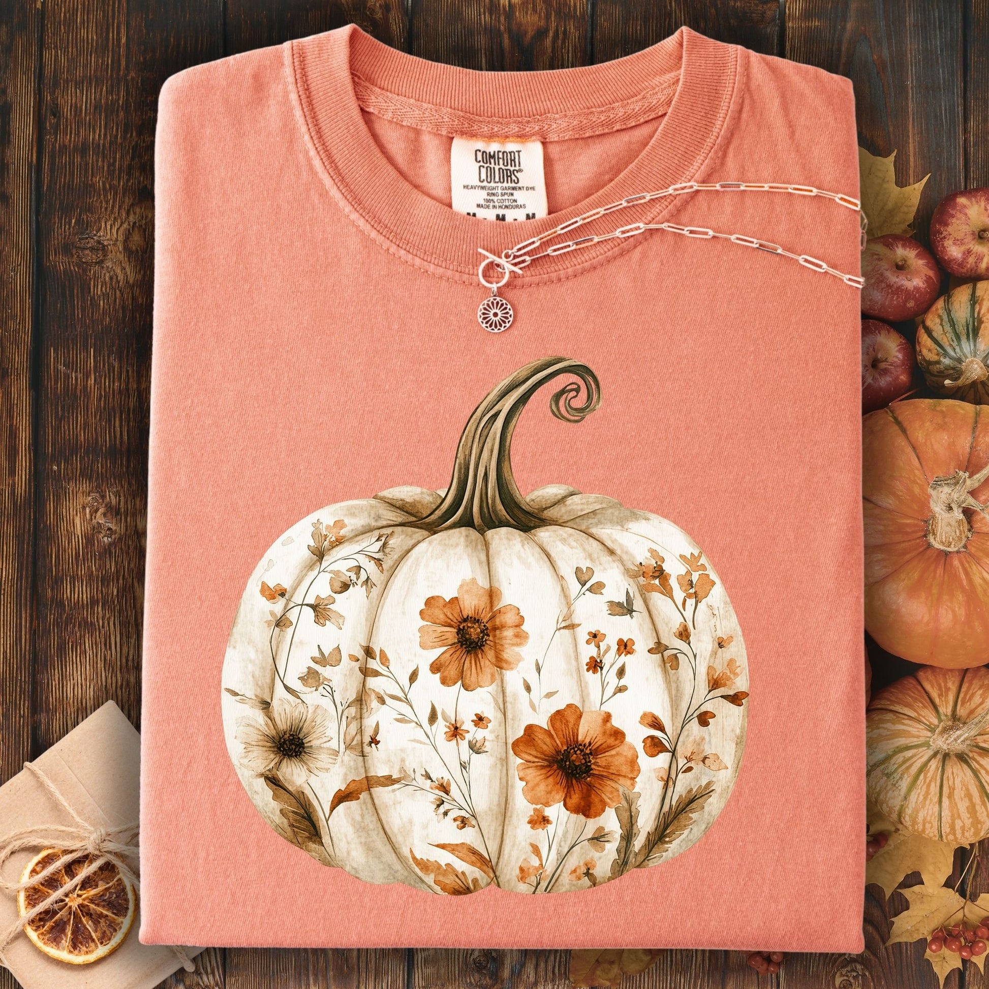 Boho Floral Pumpkin T-Shirt