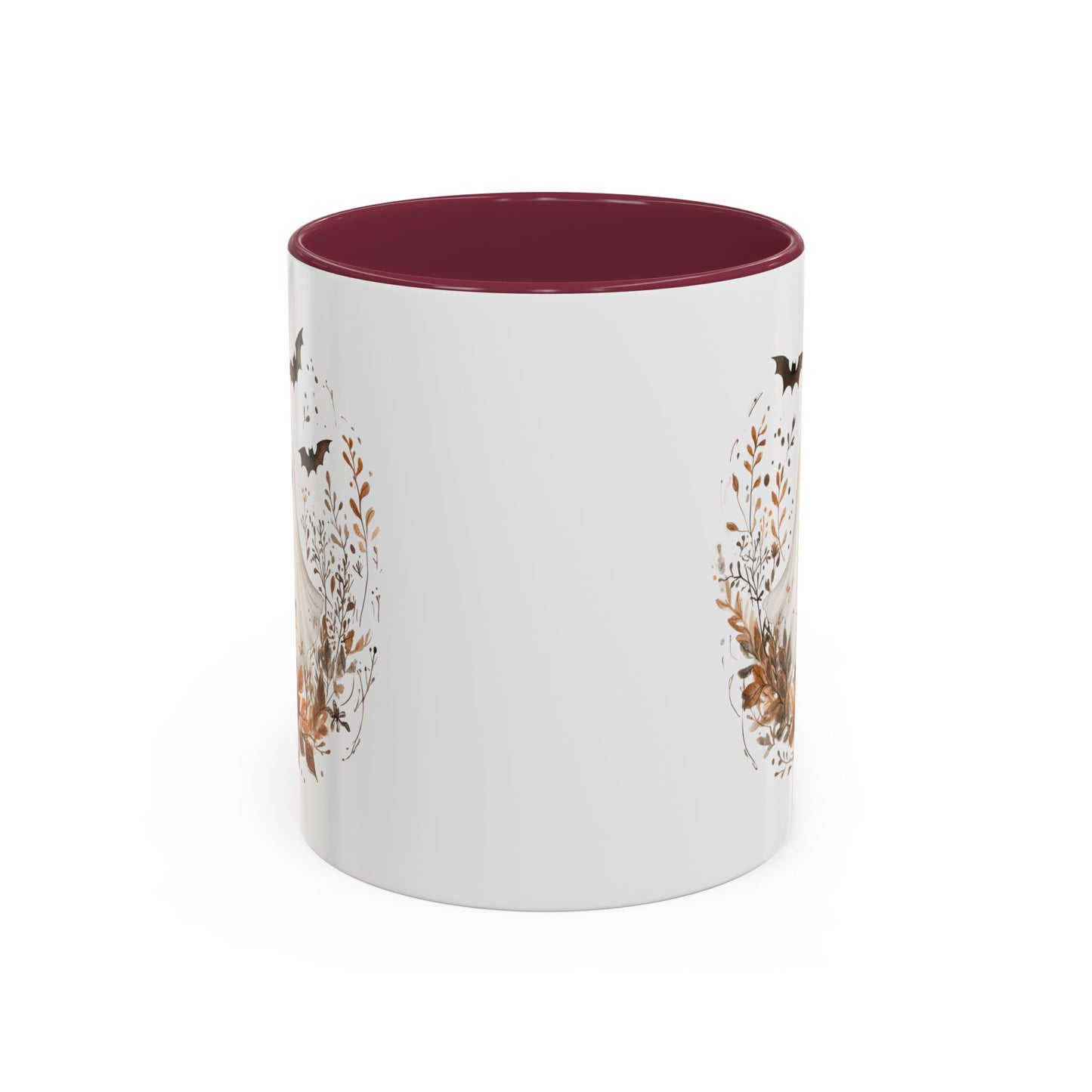 Boho Ghost & Bats with Autumn Florals Mug (11/15oz)
