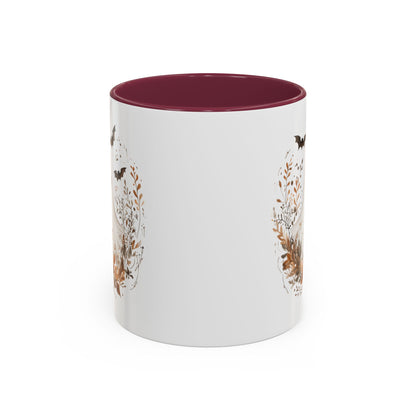 Boho Ghost & Bats with Autumn Florals Mug (11/15oz)