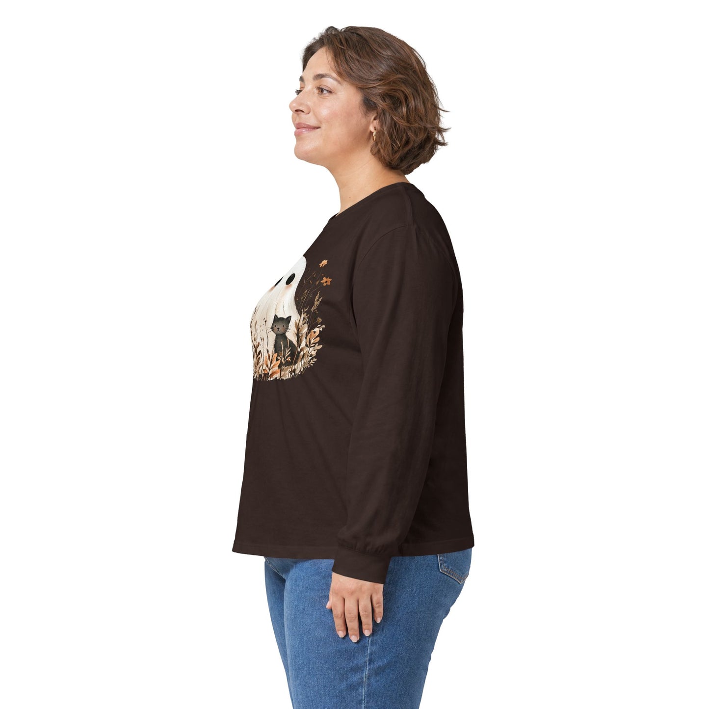 Boho Ghost & Black Cat Long Sleeve Tee
