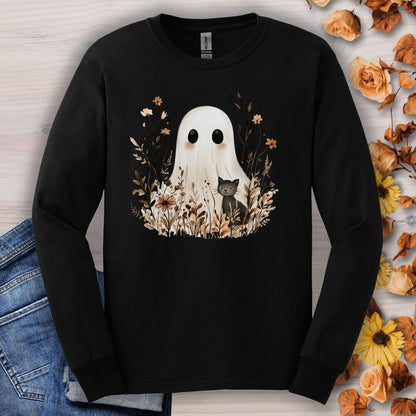 Boho Ghost & Black Cat Long Sleeve Tee