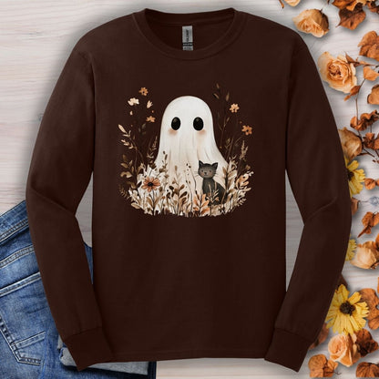 Boho Ghost & Black Cat Long Sleeve Tee