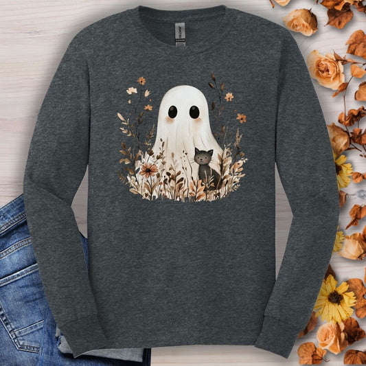 Boho Ghost & Black Cat Long Sleeve Tee