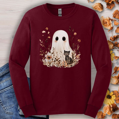 Boho Ghost & Black Cat Long Sleeve Tee