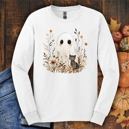 Boho Ghost & Black Cat Long Sleeve Tee