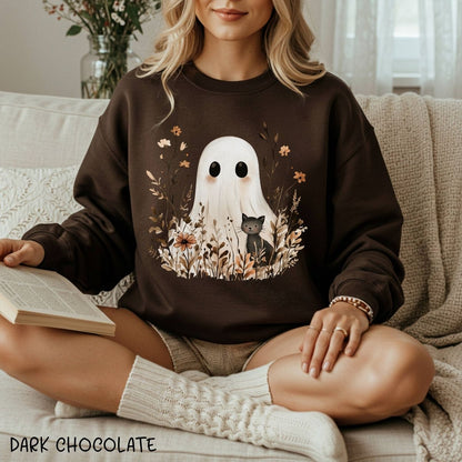 Boho Ghost & Black Cat Sweatshirt