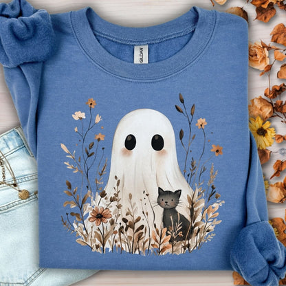 Boho Ghost & Black Cat Sweatshirt