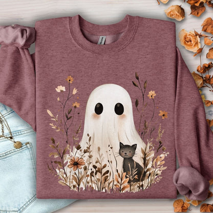 Boho Ghost & Black Cat Sweatshirt