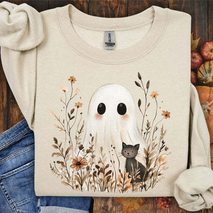 Boho Ghost & Black Cat Sweatshirt