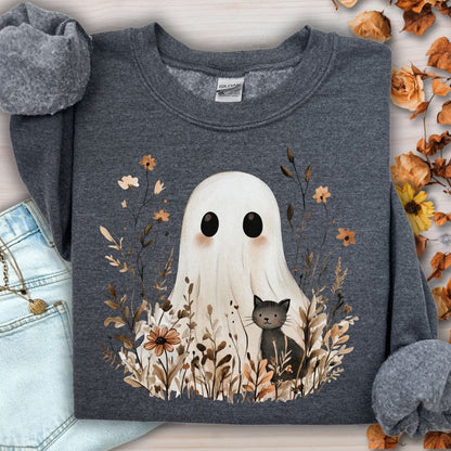 Boho Ghost & Black Cat Sweatshirt