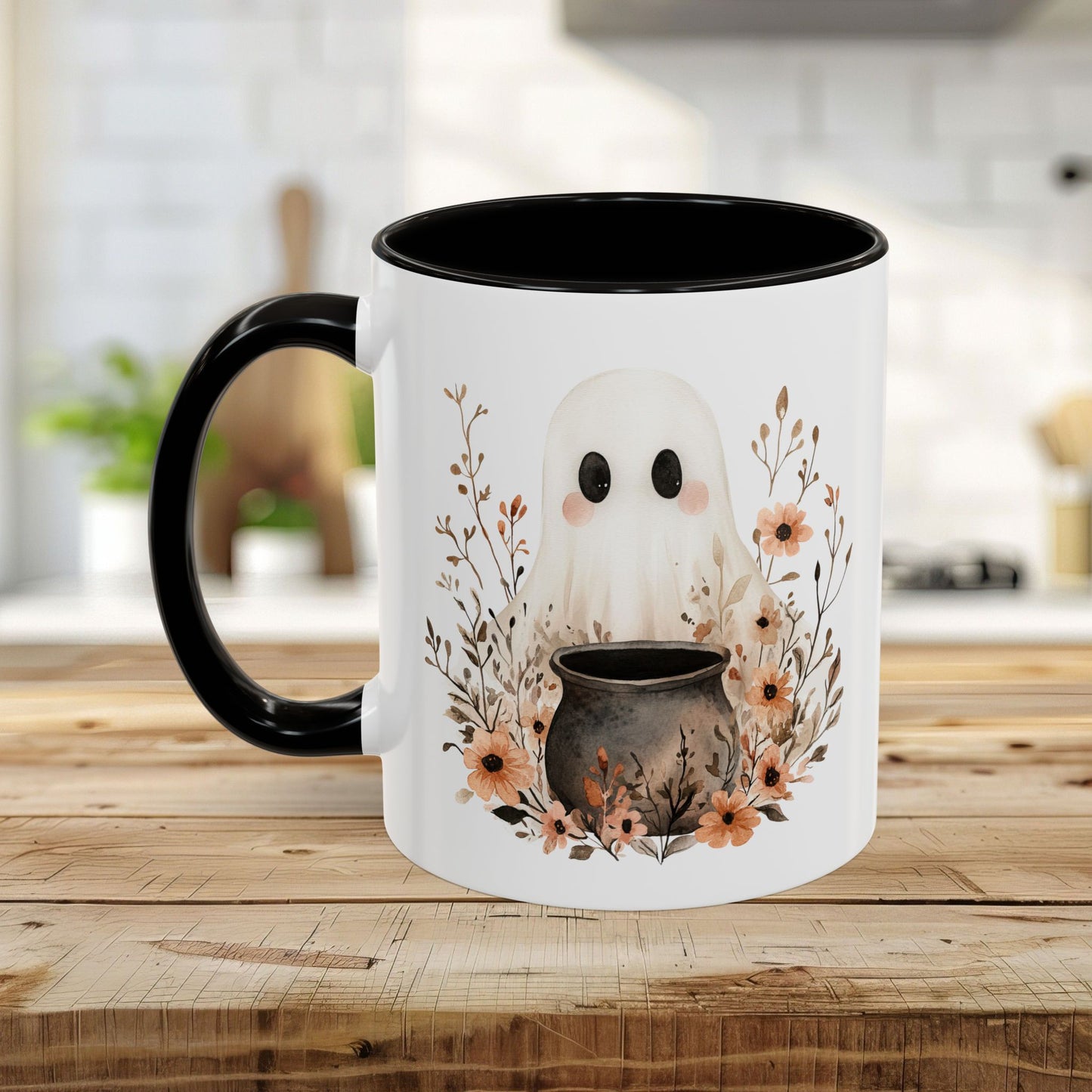 Boho Ghost & Floral Cauldron Mug (11/15oz)