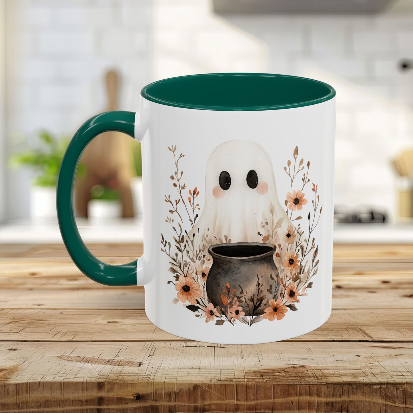Boho Ghost & Floral Cauldron Mug (11/15oz)