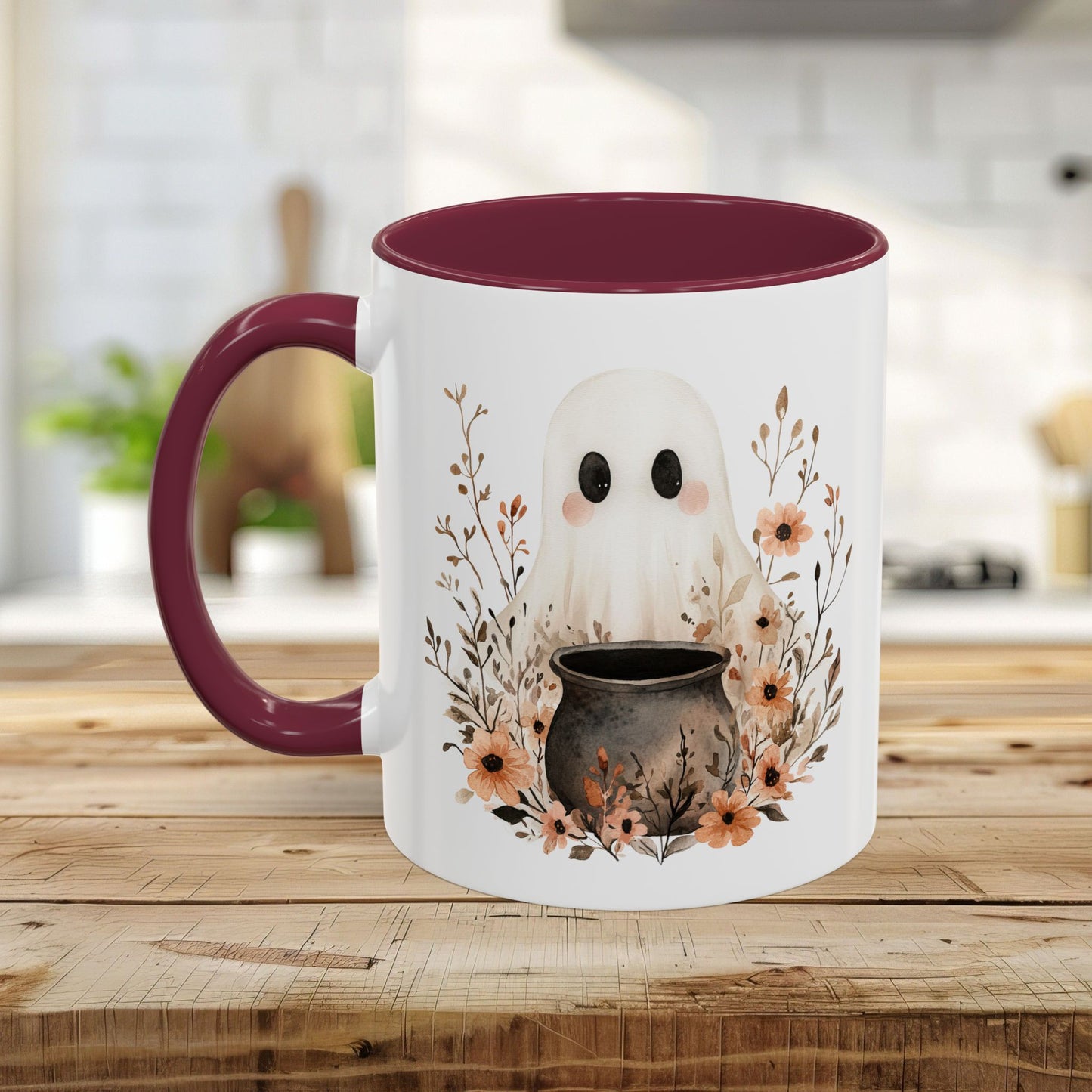 Boho Ghost & Floral Cauldron Mug (11/15oz)